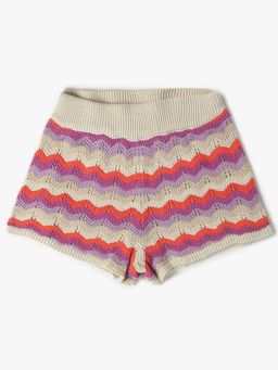 GAP - Girls Knitted Multi-Color Striped Crochet Shorts