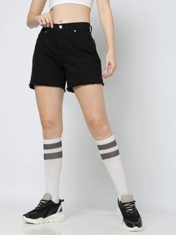 GAP - Women Black Mid-Rise Shorts
