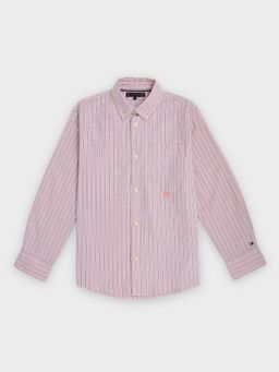 Tommy Hilfiger - Boys Striped Regular Fit Cotton Shirt