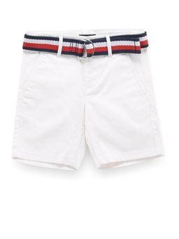 Tommy Hilfiger - Boys Slim Fit Solid High-Rise Shorts with Belt
