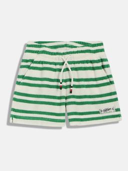 Tommy Hilfiger - Boys Striped Relaxed Fit Mid-Rise Shorts