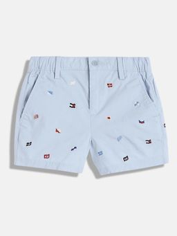Tommy Hilfiger - Boys Embroidered Regular Fit Mid-Rise Shorts