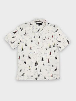 Tommy Hilfiger - Boys Printed Relaxed Fit Linen Shirt