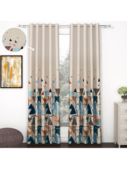 Story@Home - 215 cm (7 ft) Polyester Blackout Door Curtain Single Curtain-Ivory