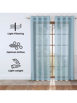 Story@Home - Polyester Semi Long Door curtains 8 feet Long, Bluish Grey, Diamond Pack of 1