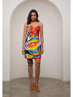 Advait - Multi-Color Ruel Draped Mini Dress