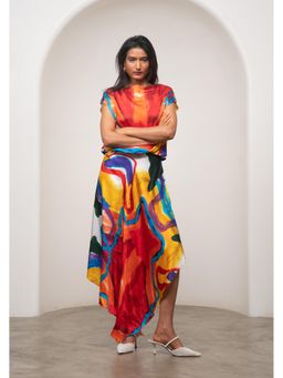 Advait - Red Ruel Handkerchief Dress