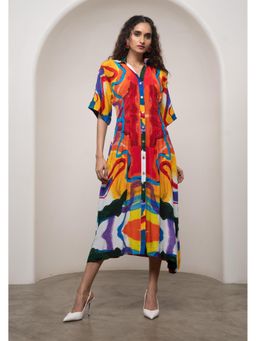 Advait - Multi-Color Ruel Kimono Dress
