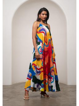 Advait - Multi-Color Ruel Bias Dress