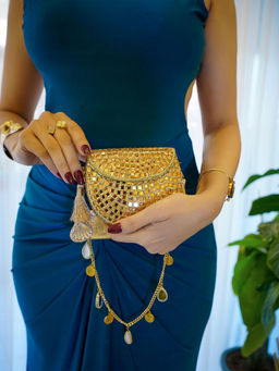 Adwita - Mini Mirror Bag In Gold Mini Bag