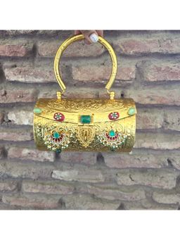 Adwita - Kundan Drum Handle Clutches Bag