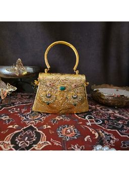 Adwita - Mudra Gold Clutches Bag