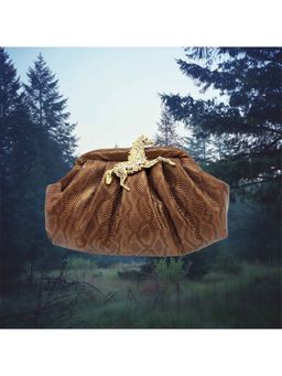 Adwita - Horse Snake Print Pouchette In Snake Print Brown
