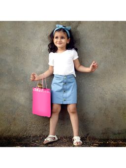 PICCOLO - White Cotton Top With Skirt (Set Of 2)