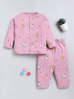 Clt.s - Mauve Graphic Cotton Full Sleeve Night Suit