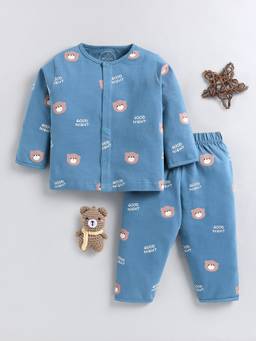 Clt.s - Blue Animal Cotton Full Sleeve Classic Night Suit