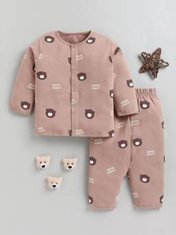 Clt.s - Brown Animal Cotton Full Sleeve Night Suit