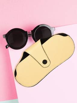 Sassora - Genuine Spectacle Leather Beige Case