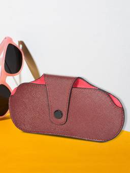 Sassora - Genuine Spectacle Leather Maroon Case
