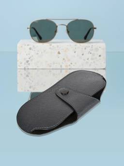 Sassora - Genuine Spectacle Leather Navy Blue Case