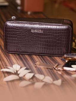 Sassora - Brown 2 Slots Wrist Watch Organiser Box