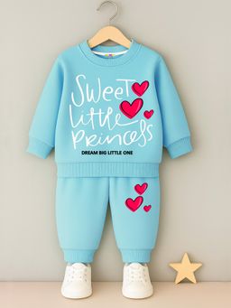 Kuchipoo - Girls Blue Winterwear Sweatshirt and Joggers