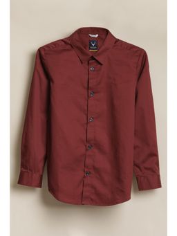 Allen Solly - Boys Maroon Solid Casual Shirt