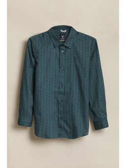 Allen Solly - Boys Green Print Casual Shirt