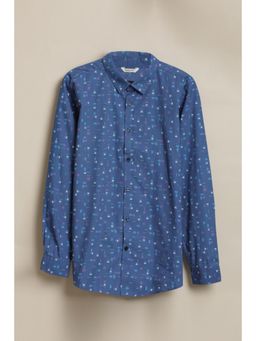 Allen Solly - Boys Blue Print Casual Shirt