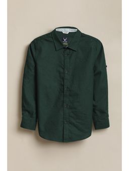 Allen Solly - Boys Green Solid Casual Shirt