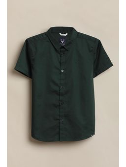 Allen Solly - Boys Green Solid Casual Shirt