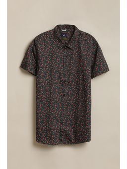 Allen Solly - Boys Navy Blue Floral Casual Shirt