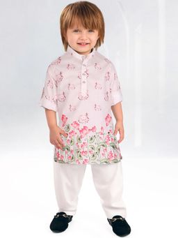 BAD BOYS - Boys Little Ethnic Pink Printed Kurta & Pyjama
