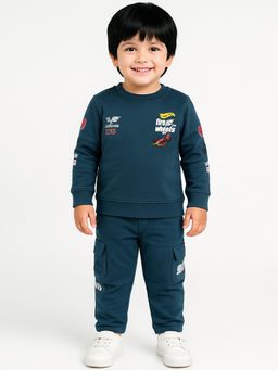 BAD BOYS - Boys Blue Play Ready Printed T-shirt & Trackpant