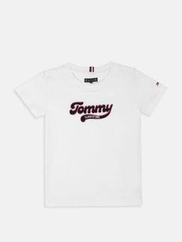 Tommy Hilfiger - Boys White Logo Regular Fit Cotton T-shirt
