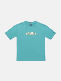 Tommy Hilfiger - Boys Blue Logo Regular Fit Cotton T-shirt
