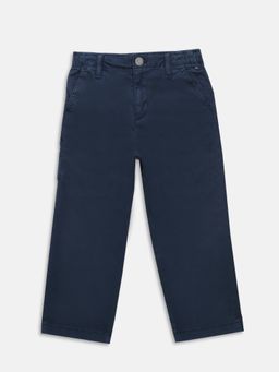 Tommy Hilfiger - Boys Blue Relaxed Fit Solid Mid Rise Jeans