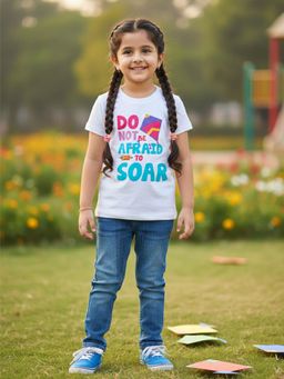 The Magic Wand - White Makar Sankranti Theme Printed T-shirt