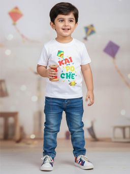 The Magic Wand - White Makar Sankranti Theme Printed T-shirt