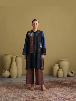 Vaaya - Brown Silk Cotton Kurta and Palazzo Set