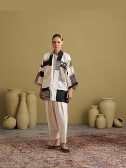 Vaaya - The Ivory and Black Anokhi Jacket