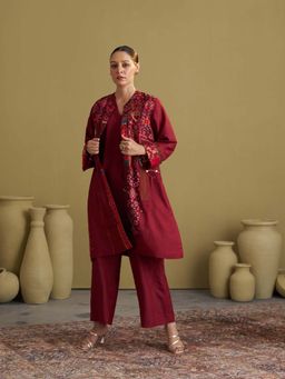 Vaaya - The Burgundy Anokhi Jacket with Patan Patola