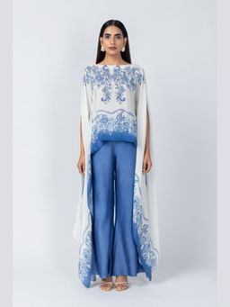 LABEL NAARITI - Azure Blue Top with Palazzo