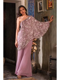 Japnah Gambhir - Lilac Purple Sequence Top and Palazzo