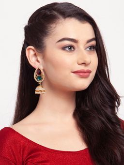 Anika's Creations - Pearl Embedded Multicolor Designer Jhumki Earrings