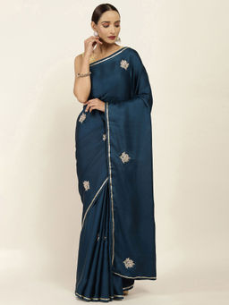 Soch - Embellished Crepe Saree with Unstitched Blouse