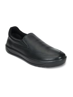 ERGON - Mens Black Leather Comfort Slip-On Loafers