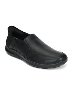 ERGON - Mens Black Leather Slip-On Loafers