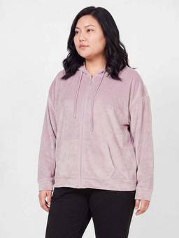 max - Women's Purple Polyester Blend Plain Regular Jacket