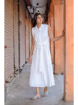 LABEL MAE - Belted Cotton Midi Dress